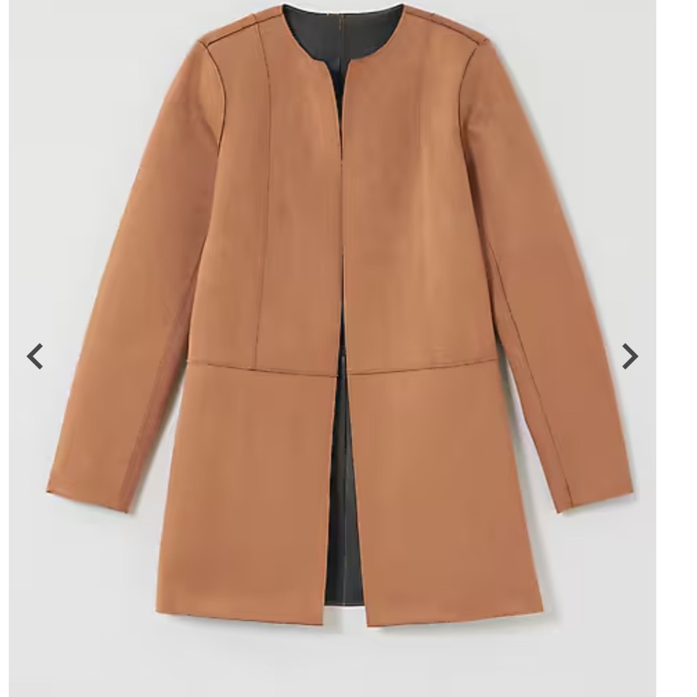 J Jill Faux-Leather & Suede Tan Reversible Jacket